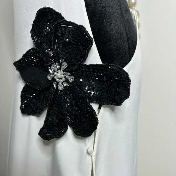 PatBo Halterneck Feather Trim Gown - Picture 12 of 13